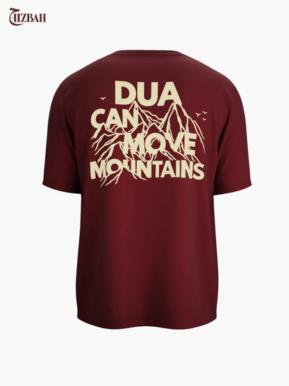 Dua Can Move Mountains | Regular Fit T-Shirt - Maroon