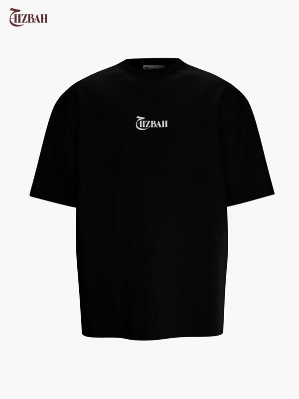 Palestine Heritage Stamp Graphic | Oversized T-Shirt - Black