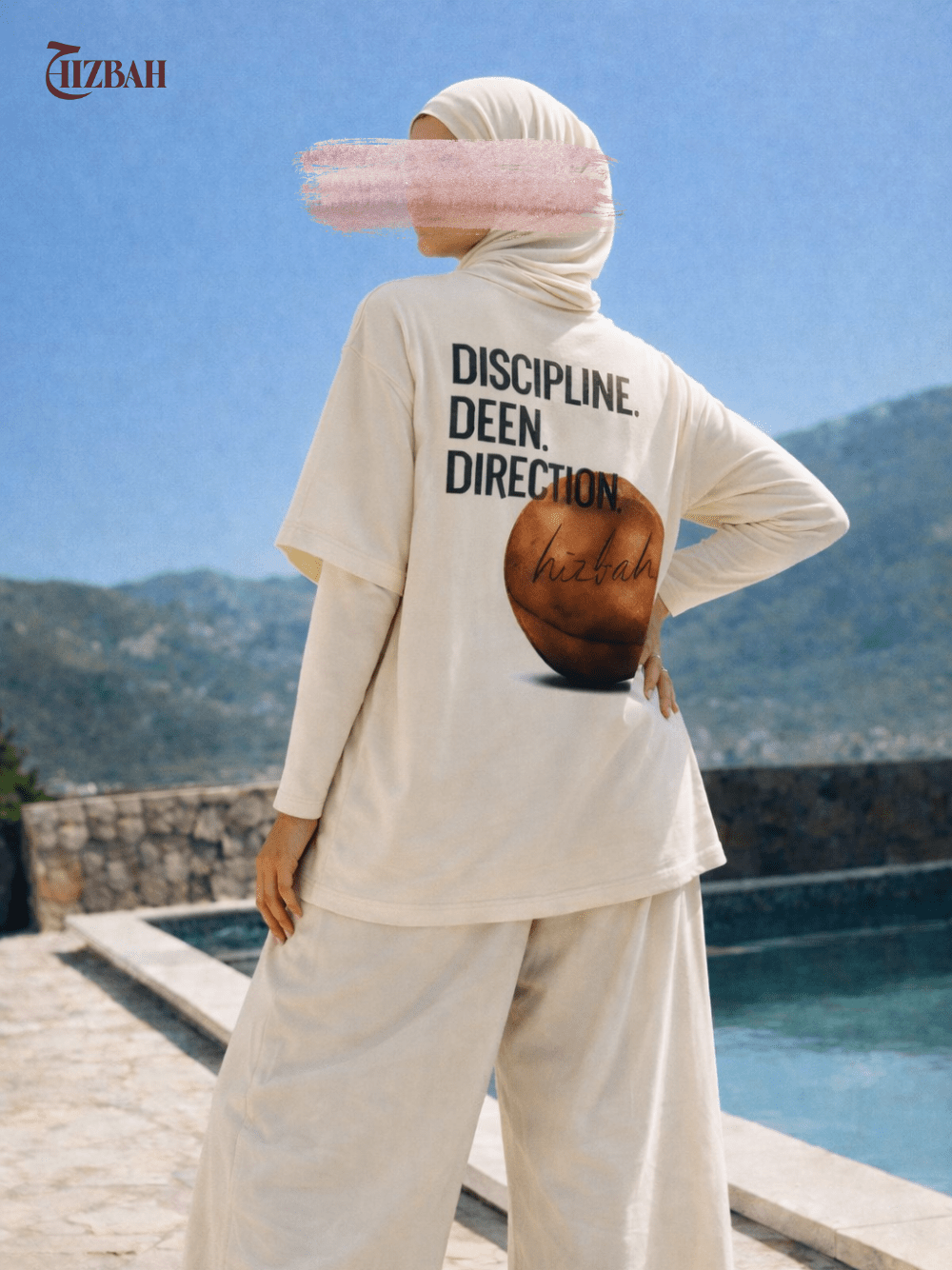 Discipline Deen Direction | Oversized T-Shirt - Off - White - Hizbah