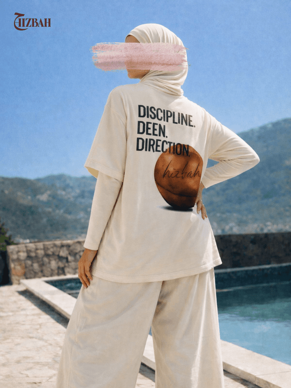 Discipline Deen Direction | Oversized T-Shirt - Off-White