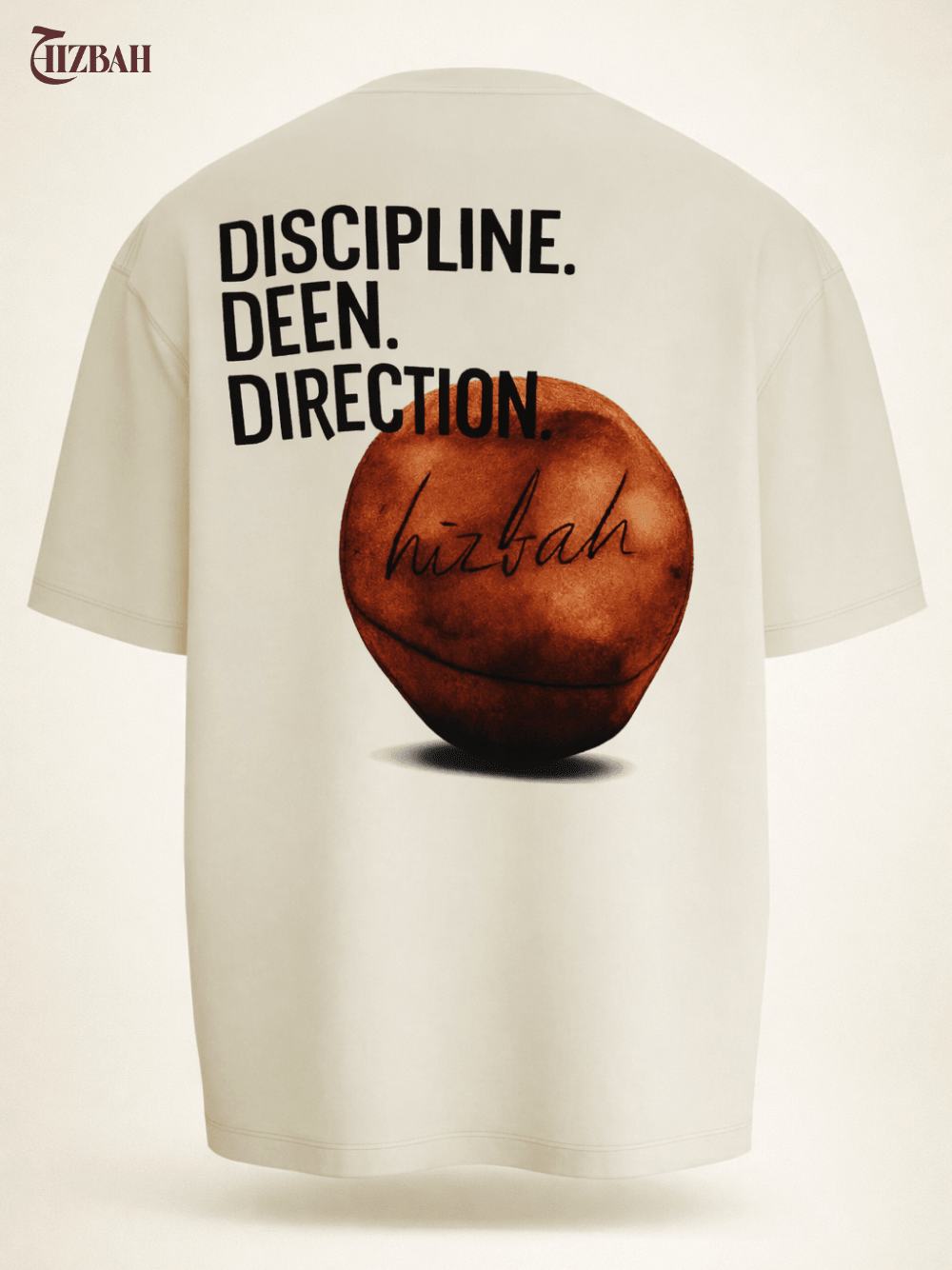 Discipline Deen Direction | Oversized T-Shirt - Off - White - Hizbah