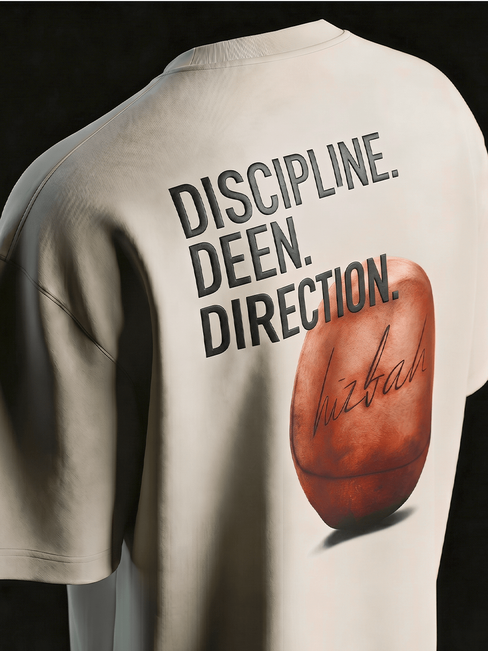 Discipline Deen Direction | Oversized T-Shirt - Off - White - Hizbah
