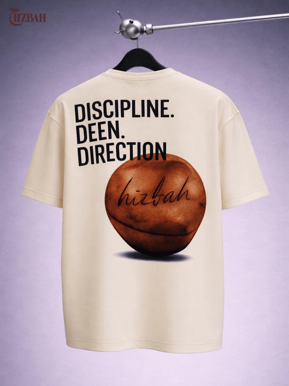 Discipline Deen Direction | Oversized T-Shirt - Off - White - Hizbah