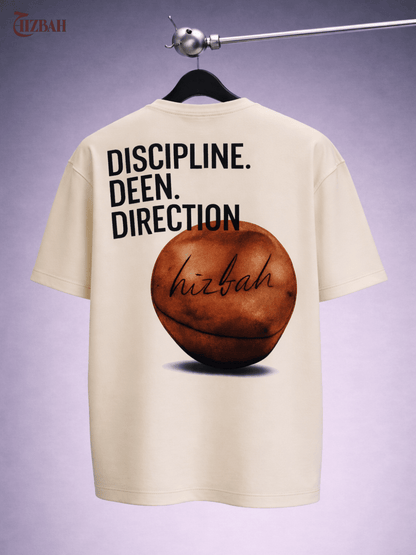 Discipline Deen Direction | Oversized T-Shirt - Off - White - Hizbah