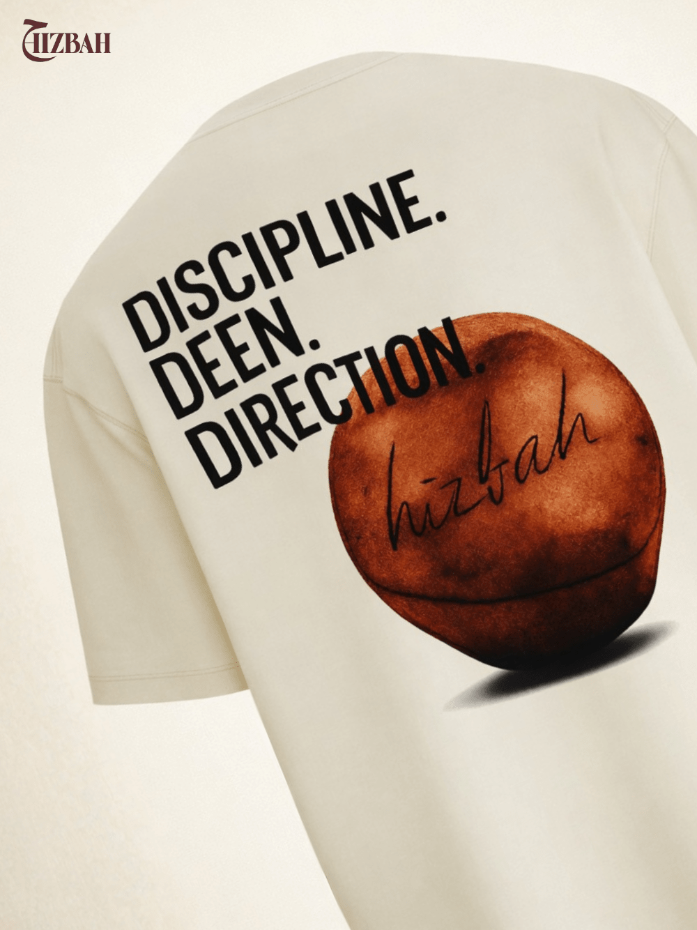 Discipline Deen Direction | Oversized T-Shirt - Off - White - Hizbah