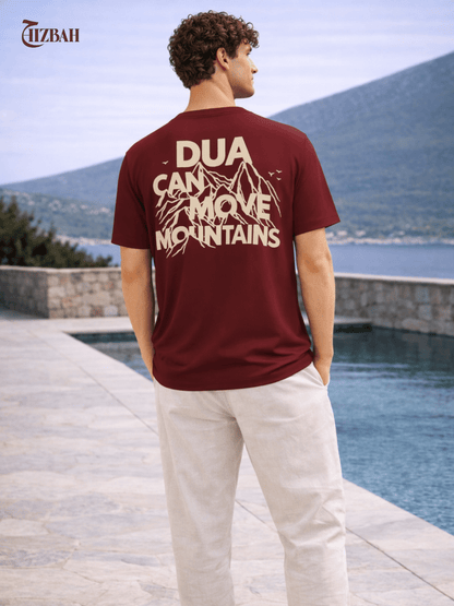 Dua Can Move Mountains | Regular Fit T-Shirt - Maroon - Hizbah