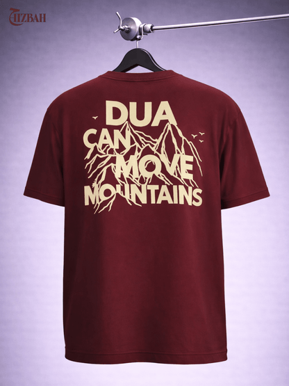Dua Can Move Mountains | Regular Fit T-Shirt - Maroon - Hizbah