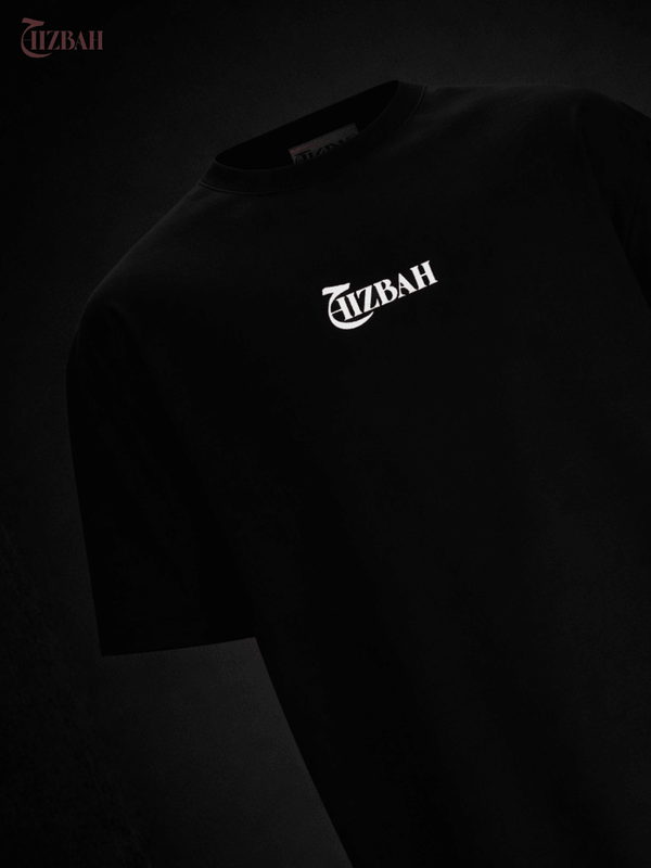 Palestine Heritage Stamp Graphic | Oversized T-Shirt - Black