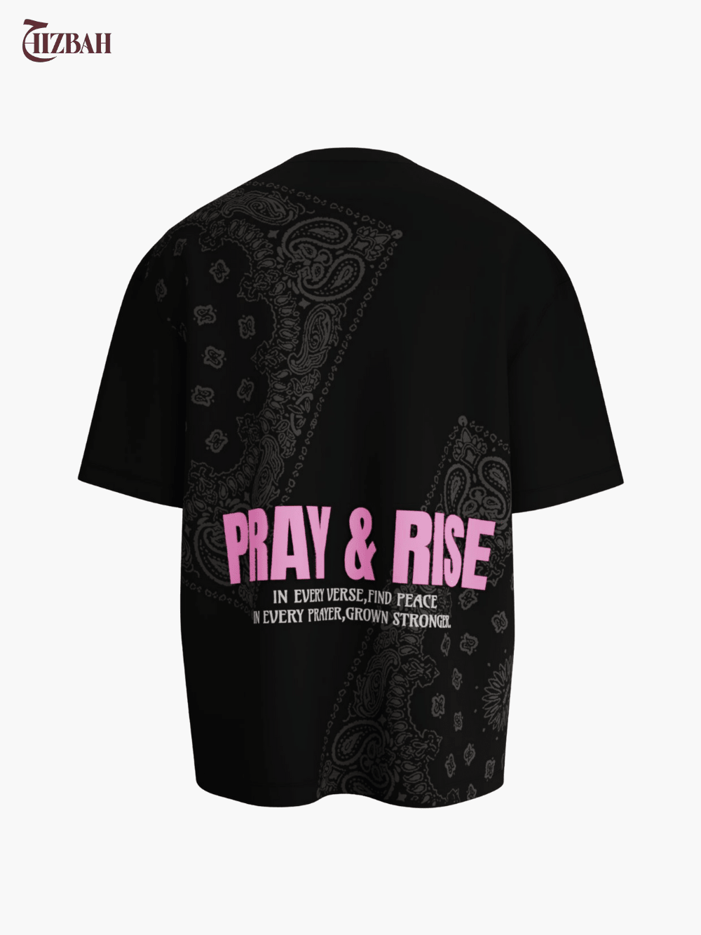 Pray and Rise | Oversized T-Shirt - Black - Hizbah