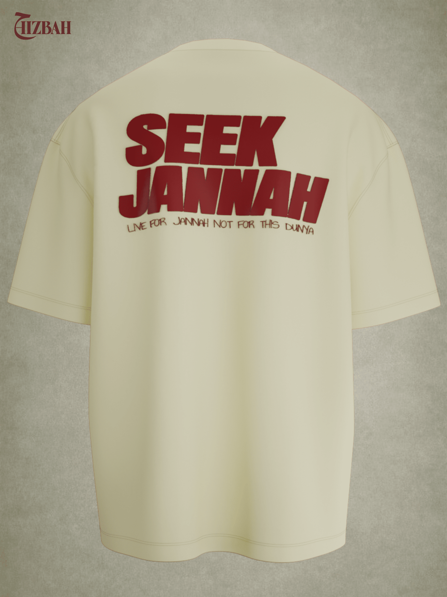 Seek Jannah | Oversized T-Shirt - Sand Beige - Hizbah