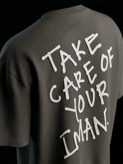 Take Care of Your Iman | Oversized T-Shirt - Grey - Hizbah