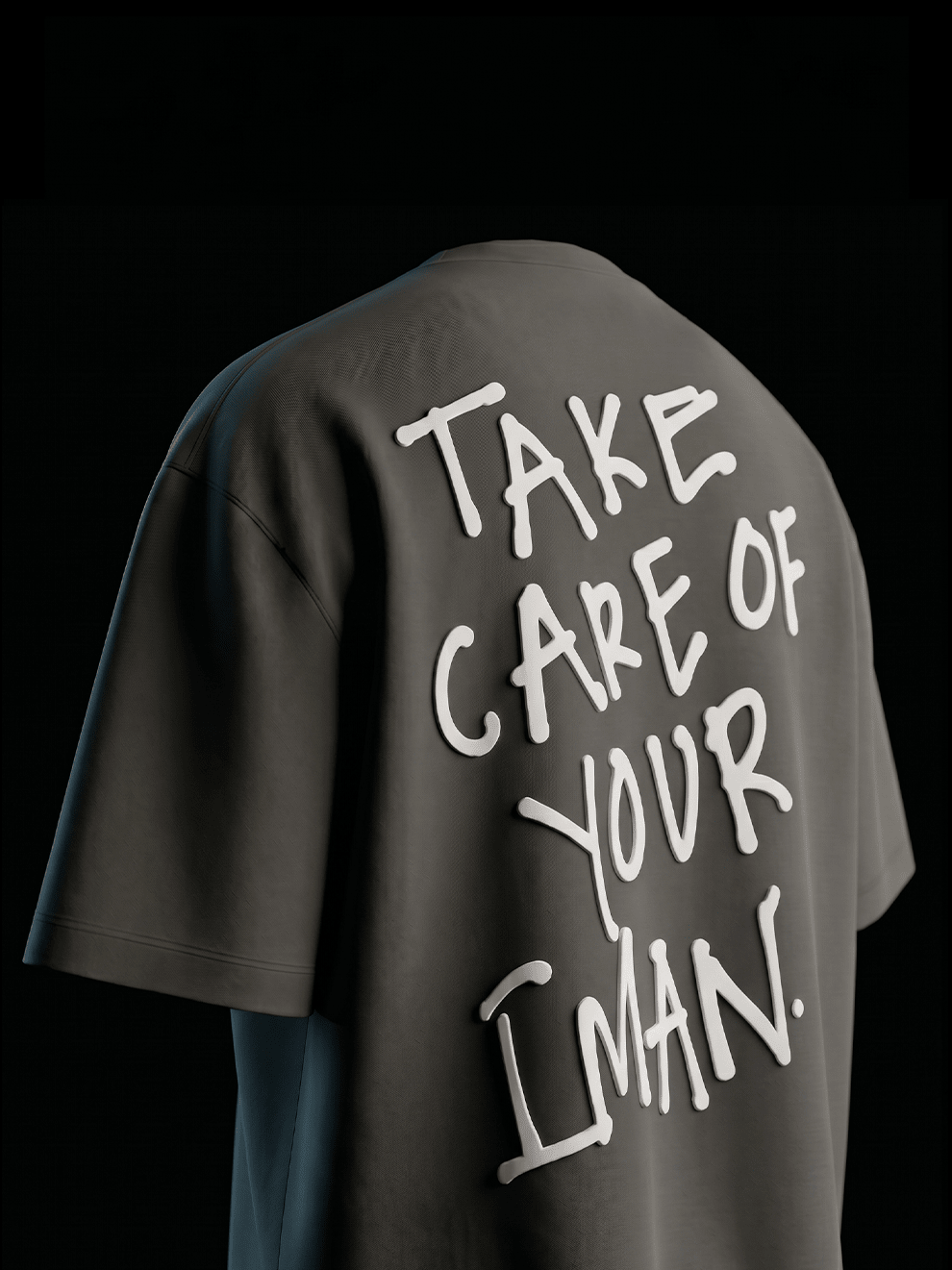 Take Care of Your Iman | Oversized T-Shirt - Grey - Hizbah